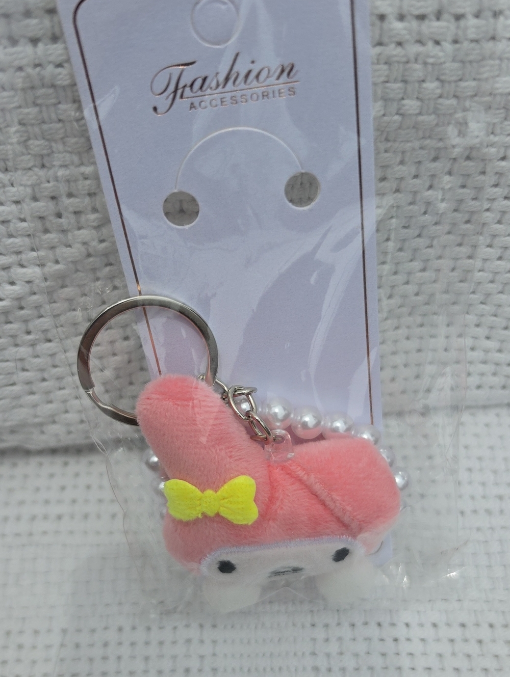 'Melody' Keychain Bag Charm with Pearl Beads